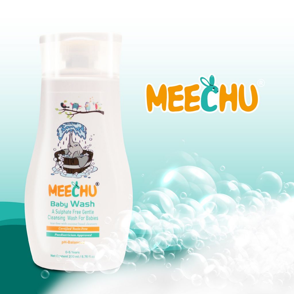 Meechu Baby Body Wash 200ml | Tear - free | Sulphate Free | pH Balanced - Meechu